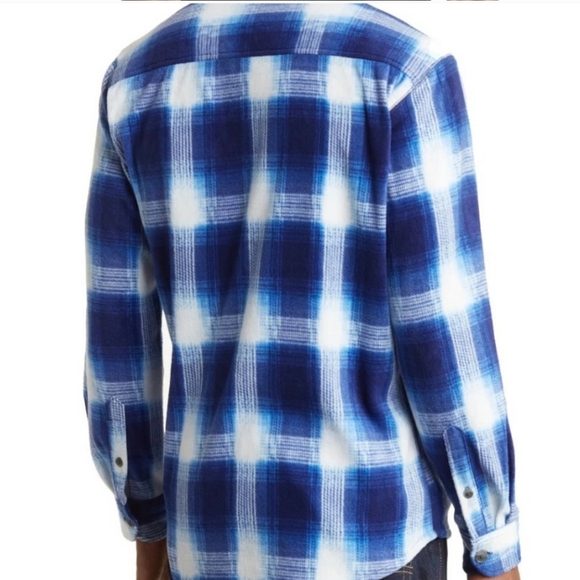 XL Plaid VTG 1946 Polar Fleece Zip Shirt Blue White NWT - Picture 10 of 10